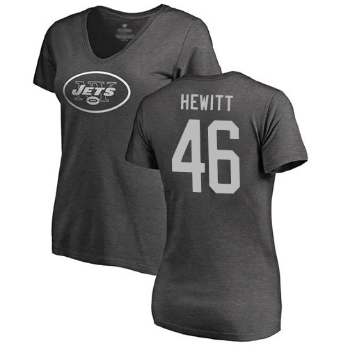 New York Jets Ash Women Neville Hewitt One Color NFL Football #46 T Shirt